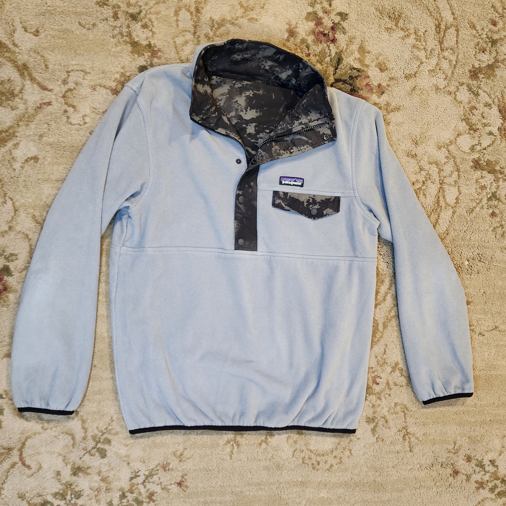 Patagonia Reversible Glissade Camo Snap T Pullover Jacket Fleece 1/4 Zip Medium